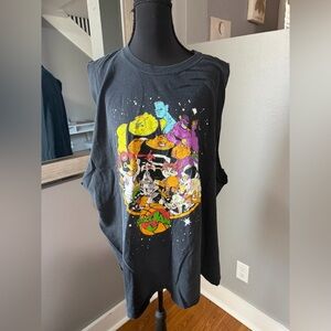 VTG 90’s Space Jam Movie Shirt Cut-Off Sleeves Size 3XL.